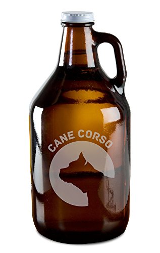 Cane Corso Dog Breed Pride Hand-Made Etched Glass Beer Growler 64 oz