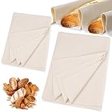 ✔【Hochwertiges und sicheres Material】: Backen Leinentuch ist aus hochwertiger natürlicher Baumwolle + Leinen, keine Bleiche und Farbstoffe, ungiftig, geruchlos, sicher und gesund, kann in direktem Kontakt mit Lebensmitteln verwendet werden, leinentuch zum brot backen hat verarbeitete Nähte an allen vier Kanten, es ist nicht leicht zu tragen und zu verformen, und kann für eine lange Zeit verwendet werden
