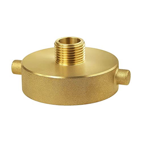 Brass Fire Hydrant Adapter 2-1/2 NST (NH) Female x 3/4 GHT Male Garden Hose Brass Fire Equipment - Fire Hydrant Hose Adapter with Pin Lug Fit for Fire Hydrants Hoses Pipes