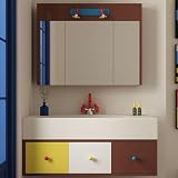 【Solución de almacenamiento inteligente】 Diseñado con cajones espaciosos y compartimentos organizados para almacenar ordenadamente sus elementos esenciales diarios, manteniendo su baño limpio, ordenado y elegante