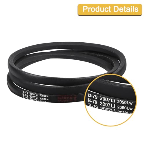 Image of uxcell 3 Pack B79 Classic Wrapped V-Belt, 81 inch Outside Circumference Wrapped Industrial Rubber V-Belt B Profile V-Belt for Industrial Machinery Equipment, Black