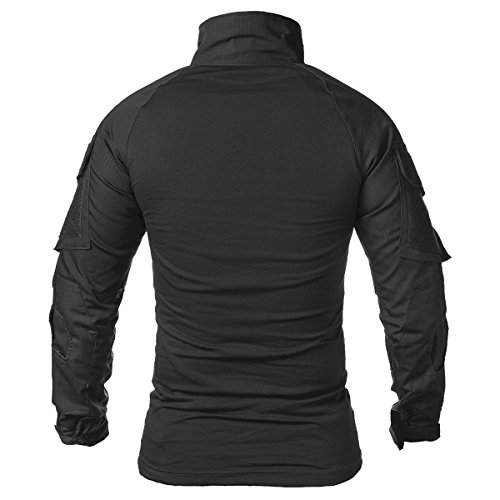 ReFire Gear Men's Military Tactical Army Combat Long Sleeve Shirt Slim Fit Camo T-Shirt with 1/4 Zipper - Image 4