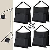 Eurmax New Weight Bags for Pop up Canopy Instant Shelter, Sand Bags, Leg Weights for Pop up Canopy Weighted Feet Bag Sand Bag,Filler is not Included (Matte Black)
