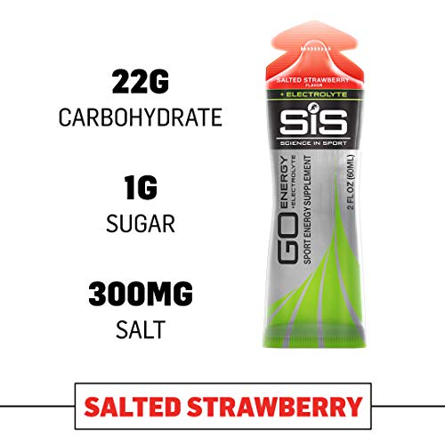 Science in Sport Energy Gel Pack, SIS Energy Gel + Electrolyte, 22g Fast Acting Carbs, Performance & Endurance Gels, Salted Strawberry Flavor - 2 Fl Oz (Pack of 6) - Thumbnail 3