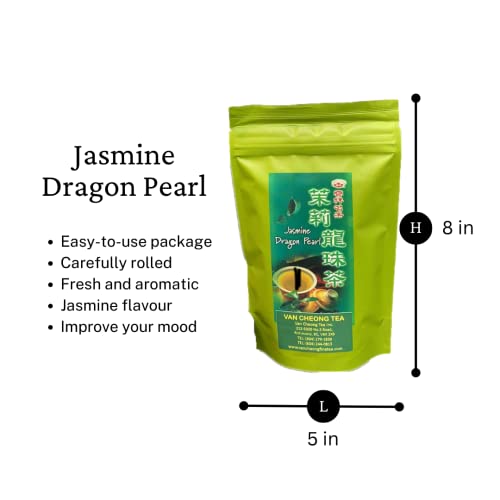 Jasmine Dragon Pearl, 113G - Loose Leaf Green Tea Jasmine Tea - 茉莉龍珠茶 | Van Cheong Tea #TOP3