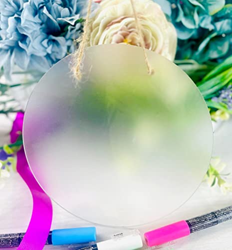 ONE (Frosted) Laser Cut Acrylic (30 inch Diameter with Two Holes) Round Disc for Hanging: Smooth Edge Plexiglass Circle 1/8