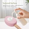 AmazerBath Lotion Applicator for Back, Feet, 2 Replacement Pads with 17 Curved Handle, Back Sunscreen Applicator for Kids, Elderly, Women, Apply Cream Medicine Moisturizer Tanner, Pink