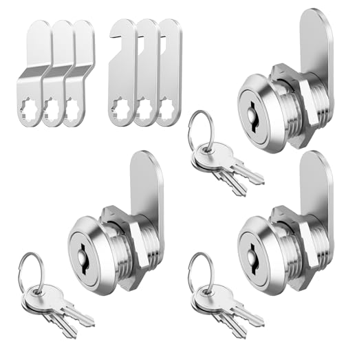 Jayseon 3 Pack Cabinet Locks with Keys, 5/8