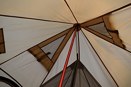Carpa tipi para 4 personas, con media malla y salida de estufa, altura 7.2 pies miniatura 6