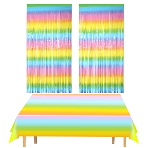 Regenbogen Geburtstag Party Dekoration Set - Komplettset Für 20 Personen Mit Banner & Tischdecke