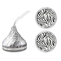 216 Zebra Print Kisses Stickers Labels, Zebra Kisses Stickers for Birthday Party Decorations, Wedding, Baby Shower, Any Event Party Favors Decor for Kisses. Made in USA