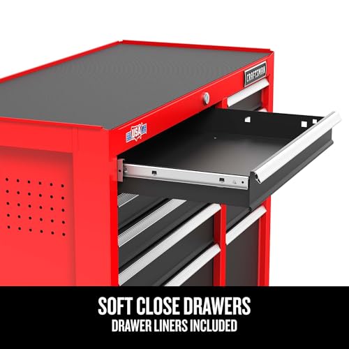 CRAFTSMAN 41" Rolling Tool Chest, 10-Drawer Steel Tool Cabinet with Drawer Trays and Paper Towel Holder (CMST341102RB) - Thumbnail 4