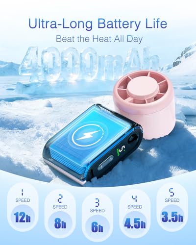 Image of Mini Portable Handheld Turbo Fan - Small but Mighty, Whisper-Quiet, Long-Lasting, 5-Speed High-Velocity Rechargeable battery Fan, Personal Fan for Outdoor, Travel, Gifts for Women & Men(Pink)
