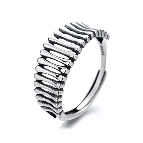 Bague Réglable en Argent 925 avec Finition Vintage d'Artisanat d'Os