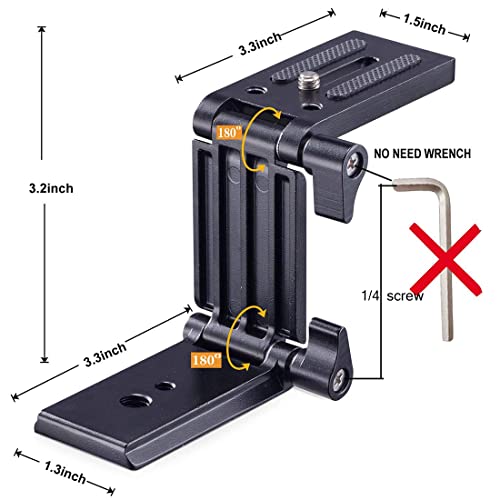 Tripé universal de inclinação flexível com cabeça de inclinação Z suporte de placa de liberação rápi