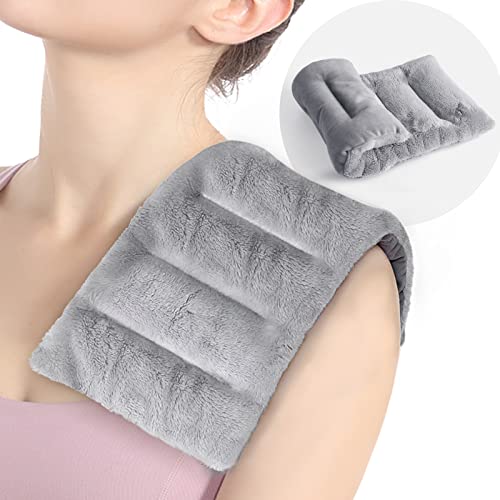 Suzzipad Microwave Heating Pad, 6.5 x 12" Mutipurpose Heating Pads for Cramps, Muscle Ache, Joints, Back Pain, Neck and Shoulder Pain Relief, Moist Heating Pad Microwavable with Warm Compress, Grey