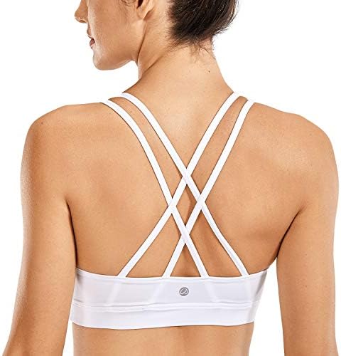CRZ YOGA Damskie Biustonosze Sportowe Na Ramiączkach - Usztywniany Bezprzewodowy Biustonosz Do Jogi Criss Cross Back Workout