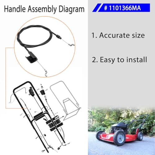 ZanFyxil 1101366MA Engine Stop Cable Compatible with Briggs and Stratton Murray Scotts Stanley 22" Walk - Behind Lawn Mower by ZanFyxil - Image 5
