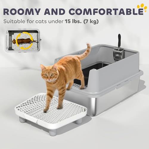 Arenero de Acero Inoxidable para Gatos XL miniatura 6