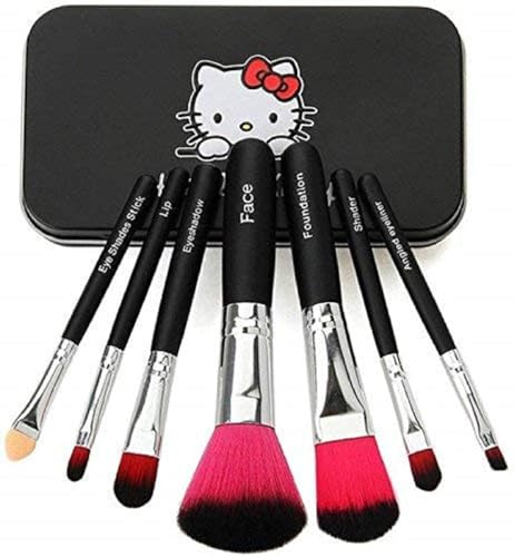 Image of SHISHI TYA 6155 Makeup Kit and 7 Black Makeup Brushes,Contour Stick,Primer,Fixer,Foundation,Kajal, 36H,Eyelashes & Curler, Beauty Blender & 3in1 Liner,Mascara,Eyebrow Pencil - (Pack of 20)