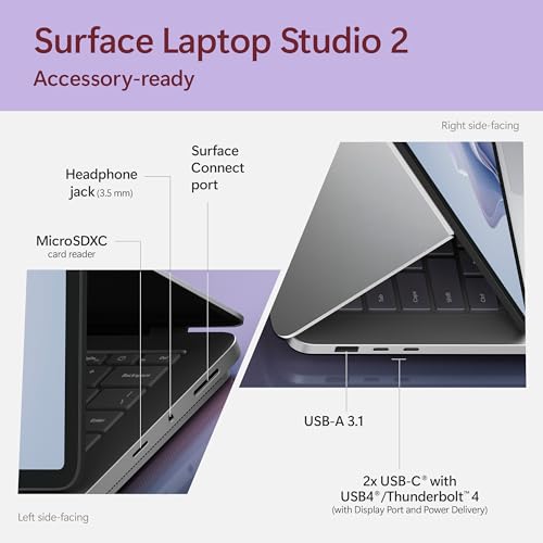 Microsoft Surface Laptop Studio 2 (2023) - 14.4" Touchscreen - Intel Core i7, 32GB RAM, 1TB SSD, NVIDIA GeForce RTX 4050, Windows 11, Platinum Color Microsoft Copilot by Microsoft - Image 6