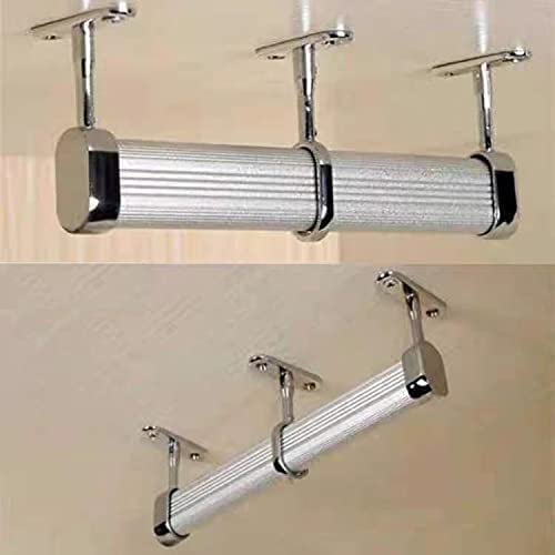 Yinpecly Shower Curtain Rods Wardrobe Pipe Lever Wall Mounted Support Bracket Suitable Pipe Diameter 0.63" X 1.18" Bright Light Tone 2Pcs #TOP6