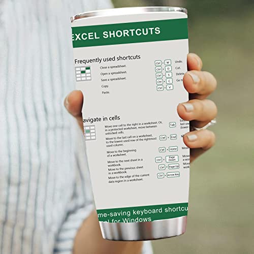 Athand Accountant Gifts Funny Insulated Tumbler Coffee Cups Excel Shortcuts Mug 20 Oz - Novelty Birthday Faher's Day Gift For Accountant, Cpa,Coworkers, Men, Women #TOP5