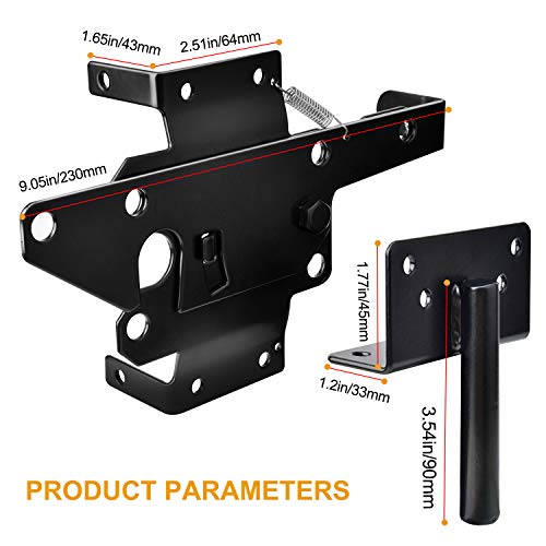 Vigrue Gate Latch - Heavy Duty Self-Locking Automatic Gate Latch For Wooden Fence With Fasteners Hardware For Secure Pool, Yard, Garden, Black #TOP1