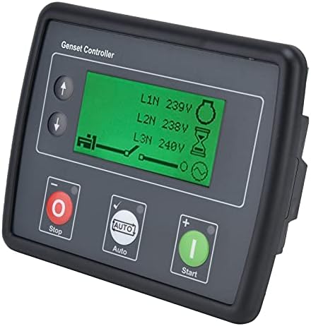 Luqeeg DSE4510 Generator Controller, LCD Display Generator Genset Controller, Auto Start Stop Mains Failure Control Module 3 Phase Generator Set Controller with Three Remotes