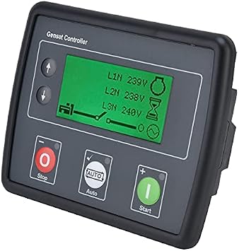 Luqeeg DSE4510 Generator Controller, LCD Display Generator Genset Controller, Auto Start Stop Mains Failure Control Module 3 Phase Generator Set Controller with Three Remotes