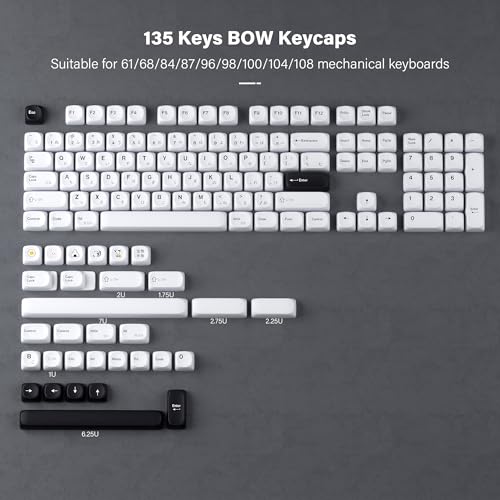 Hitime XH-CEYC-3-HHQ Xvx Pbt Keycaps - Moa Keycaps White, Japanese Keycaps 75 Percent, Custom Key Caps Dye-Sublimation, 137 Keys Keyboard Keycap Set thumb #2