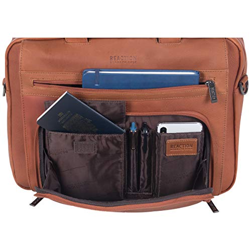 Kenneth Cole REACTION Out Of The Bag Manhattan Colombian Leather RFID 15.6" Laptop Briefcase, Cognac by Kenneth Cole REACTION - Image 8