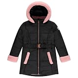 Juicy Couture Girls Coat, Faux Fur Hooded Winter Jacket, Warm Padded Parka Hoodie, Kids Heavyweight Winter Coat