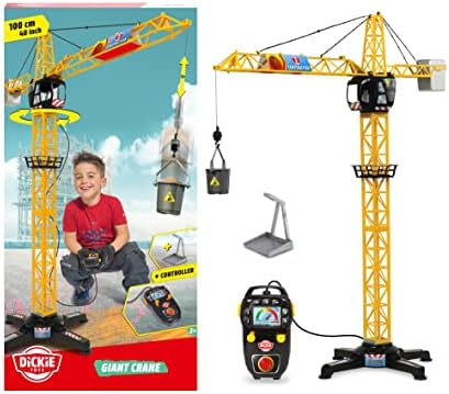 Dickie 203462411 Giant, Cable-Controlled Crane, 1 Meter High, Multicolor