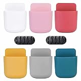 WODTRUE 8 Pack Remote Control Holder，Desktop Cable organizer，Wall Mount Self Adhesive Storage Box