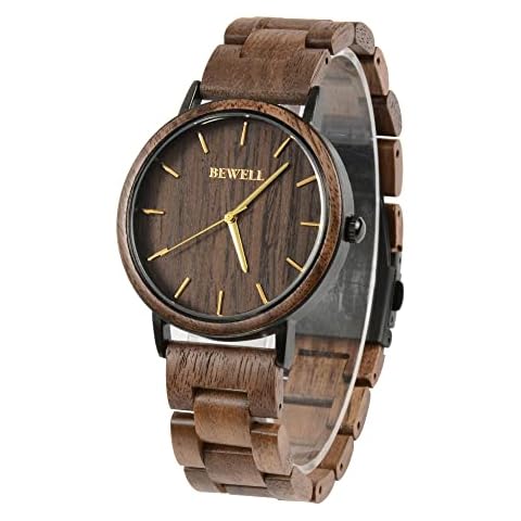 BEWELL Minimalist Wooden Wrist Watch for Men Cover