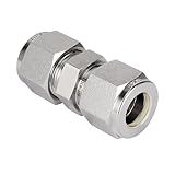 FITOK 316 Stainless Steel Compression Tube Fitting Straight Union 3/8' Tube OD 7500 psi, SS-U-FL6