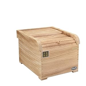 MAJOZ0 Rijstcontainer van hout, rijstbox, 10 kg rijstbox, rijst verzegeld, opslagplaats rijstcontainer met maatbeker