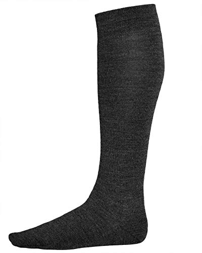 vitsocks Chaussette haute 80% LAINE MÉRINOS mi-bas chaud Femme, longue montante au genou d'hiver fine respirante unie, noir, 39-42 – vue 9