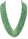 Ratnavali Jewels Parrot Green Color 7 Line Quartz Beads Strand Jewelry Necklace Women (Parrot Green)