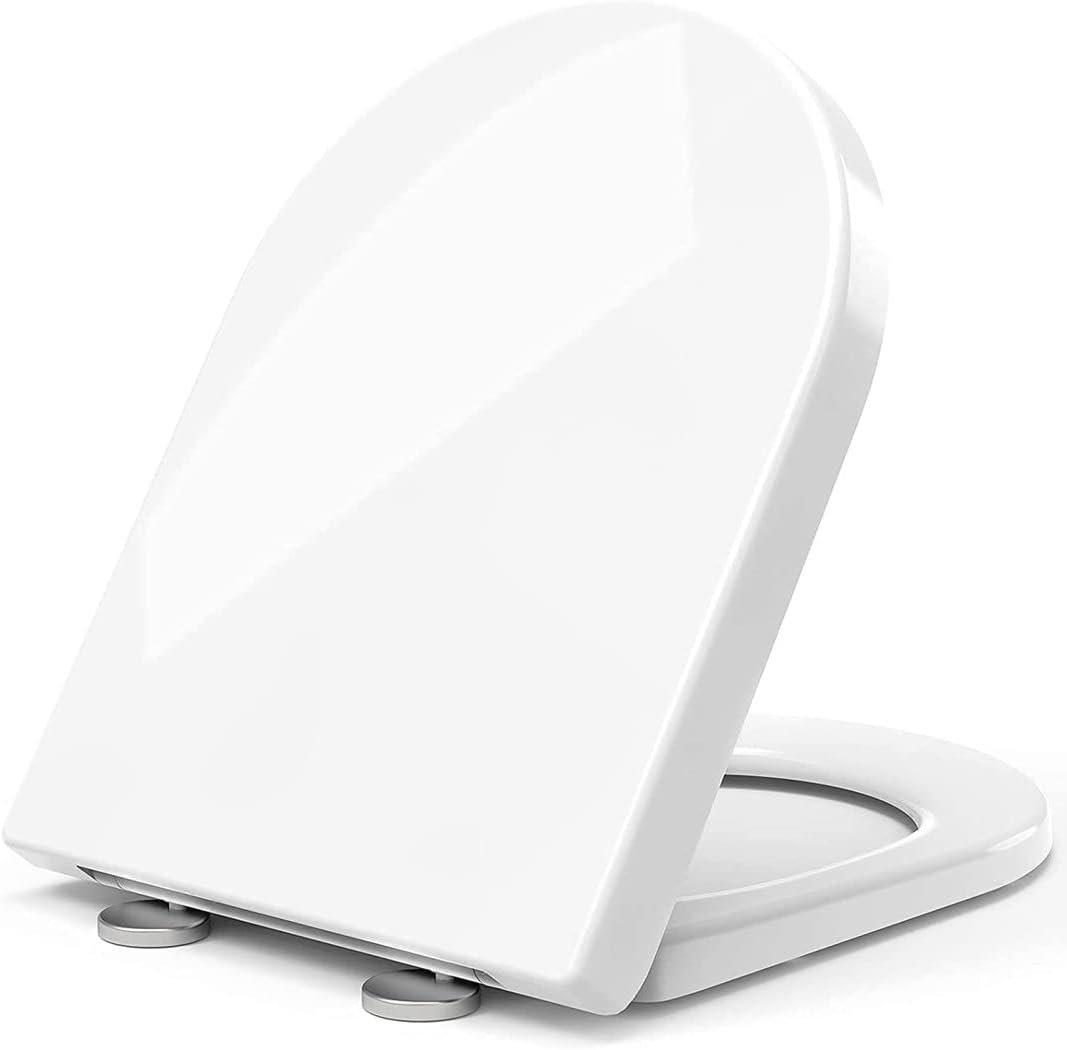 Elongated U Shape Toilet Seat Soft Close, DShaped Toilet