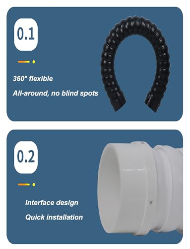 Tuyau d'échappement réglable premium de 75mm avec bras articulé robuste