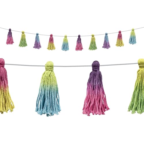 Tie-Dye Tassel Garland