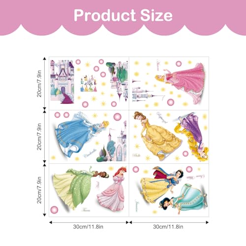 Tanlaby Principessa Adesivi Murali Adesivi da