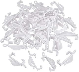 Merriway BH03823 (60 Pcs) Curtain Rail Track Glide Hooks Gliders for Decorail Integra Track White - Pack of 60 Pieces