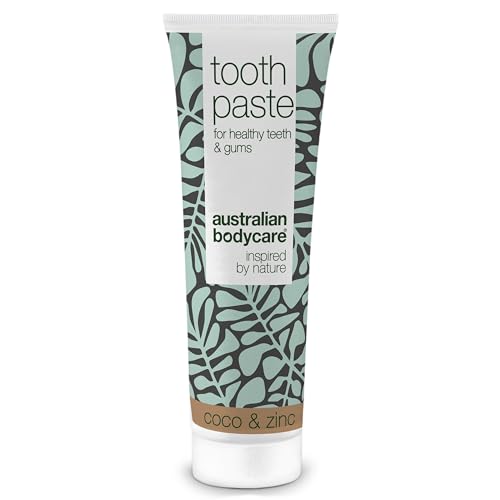 Pasta de dientes con aceite de árbol de té, coco y zinc - 75ml | Contrarresta las bacterias | Contra la placa dental | Cuidado diario de las encías | El aceite de coco da un efecto blanqueador natural