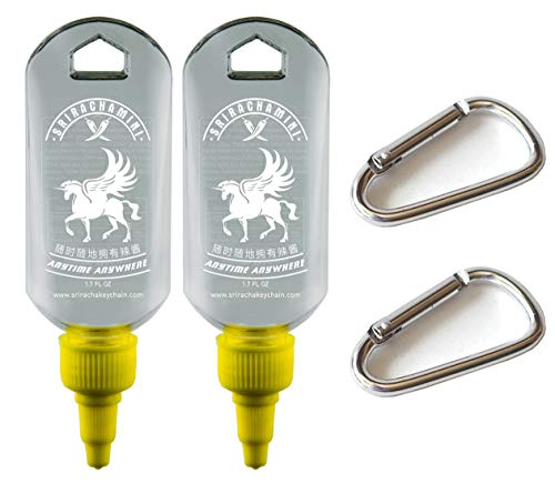 Sriracha Mini Hot Sauce Refillable Keychain Bottle 1.7oz (Sauce Not Included) (2-Pack)