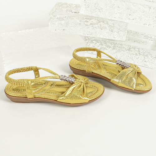 Image of Toddler Girls Sandals Elastic Strap Comfort Soft Princess Flats Summer Cute Bowknot Summer Shoes