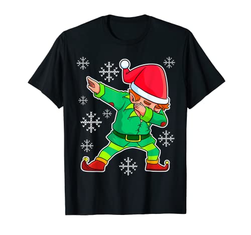 Elfo Dabbing Natale, per bambini e ragazzi Maglietta