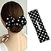 4 Pieces Hair Bun Maker, Flexible Hair Bun,Doughnut Hair Bun Hairstyle, Lazy Hair Curler Bun Clips, French Hairstyle, Hair Accessories for Women & Girls Kids (Black, Beige,Navy Blue, White Dots)
